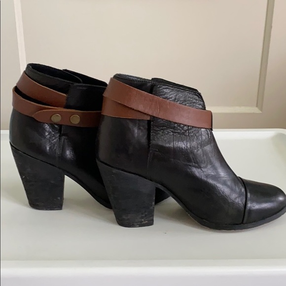Steve Madden 8.5M Raazor Black & Brown Ankle Boots - Picture 6 of 8